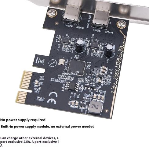 USB 3.2 Gen1 PCIe بطاقة تمديد 2 منفذ USB C محول نقل البيانات شريحة ASM1042 لتمديد سطح المكتب in Kuwait