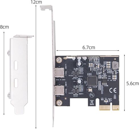 USB 3.2 Gen1 PCIe بطاقة تمديد 2 منفذ USB C محول نقل البيانات شريحة ASM1042 لتمديد سطح المكتب in Kuwait