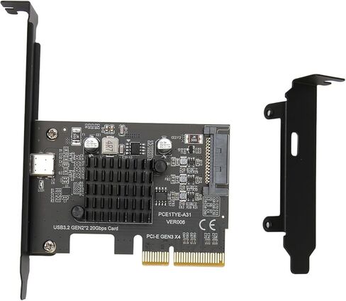 Cryfokt USB 3.2 Gen 2 Expansion Card, PCIe to Type C Adapter with 15Pin Power Connector, 20Gbps Data Transfer, forWindows10Windows11 32 64bit Desktop PC in Saudi Arabia