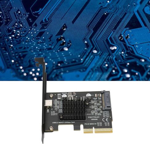 Cryfokt USB 3.2 Gen 2 Expansion Card, PCIe to Type C Adapter with 15Pin Power Connector, 20Gbps Data Transfer, forWindows10Windows11 32 64bit Desktop PC in Saudi Arabia