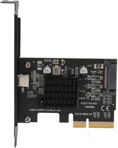 Cryfokt USB 3.2 Gen 2 Expansion Card, PCIe to Type C Adapter with 15Pin Power Connector, 20Gbps Data Transfer, forWindows10Windows11 32 64bit Desktop PC in Saudi Arabia