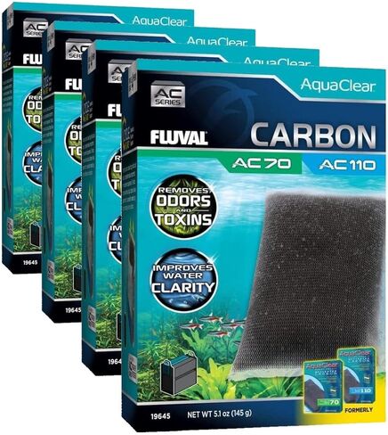 Fluval - الكربون لفلتر الطاقة AC70 / AC110 ، 5.1 أوقية / 145 جم - يحسن صحة الأسماك ، ويعزز المياه الصافية ، لاستخدامها في المياه العذبة والمياه المالحة in Kuwait