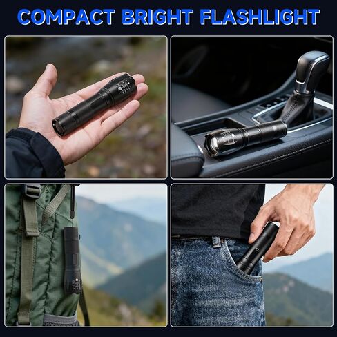 8 Pack Small Flashlight Powerful, 5 Modes Bright LED Flashlights High Lumens, Mini Flashlights for Home, Flash light for Emergency, Adjustable Pocket Tactical Flashlight Camping, Outdoor Torch Lights in Saudi Arabia