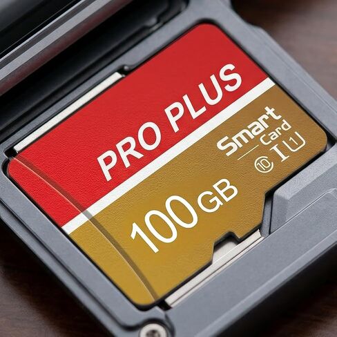 100GB MicroSD Card with Adapter, A1, C10, U1, 150MB/s Read for Smartphone, Tablet, Gaming, Full HD Video, Gold in Saudi Arabia