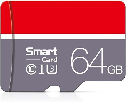 64GB MicroSD Card with Adapter, A1, C10, U1, 150MB/s Read for Smartphone, Tablet, Gaming, Full HD Video, Gray in Saudi Arabia