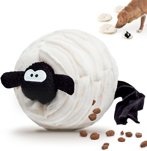 Upgraded Snuffle Lamb Toy Ball with Squeak, Treat Dispensing Puzzle Toy for Dogs - Slow Feeder and Fun Toys to Keep Bored Dogs Busy in Saudi Arabia