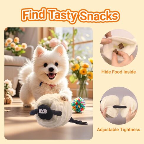 Upgraded Snuffle Lamb Toy Ball with Squeak, Treat Dispensing Puzzle Toy for Dogs - Slow Feeder and Fun Toys to Keep Bored Dogs Busy in Saudi Arabia