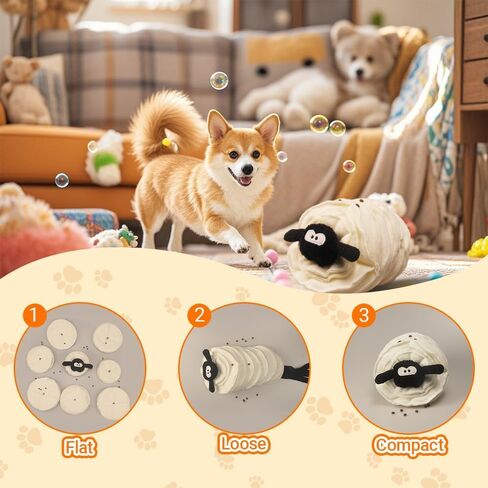 Upgraded Snuffle Lamb Toy Ball with Squeak, Treat Dispensing Puzzle Toy for Dogs - Slow Feeder and Fun Toys to Keep Bored Dogs Busy in Saudi Arabia