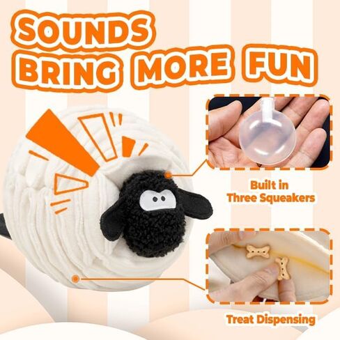 Upgraded Snuffle Lamb Toy Ball with Squeak, Treat Dispensing Puzzle Toy for Dogs - Slow Feeder and Fun Toys to Keep Bored Dogs Busy in Saudi Arabia