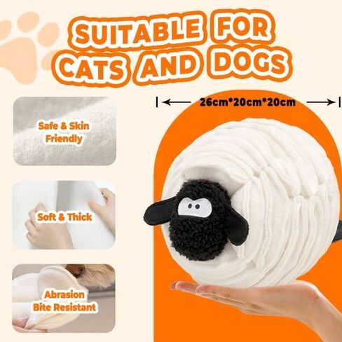 Upgraded Snuffle Lamb Toy Ball with Squeak, Treat Dispensing Puzzle Toy for Dogs - Slow Feeder and Fun Toys to Keep Bored Dogs Busy in Saudi Arabia