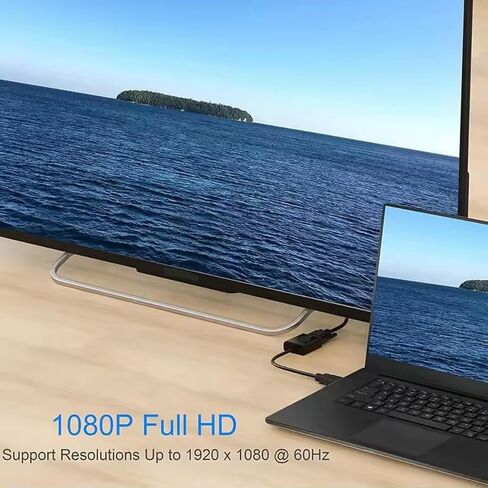 محول DP إلى VGA، محول DisplayPort مطلي بالذهب إلى VGA ذكر إلى أنثى 1080P متوافق مع Lenovo وDell وHP وASUS (عبوة من قطعتين - أسود) in Kuwait
