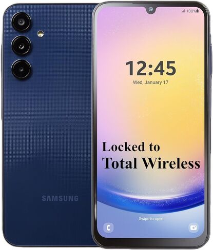 Samsung Total Wireless Galaxy A25 5G, 128GB, Black-Prepaid Smartphone (Locked to Total Wireless) - 6.5" Super AMOLED 120Hz Display, 50MP Triple Camera with OIS, 5,000mAh Battery, Android 15 in Saudi Arabia