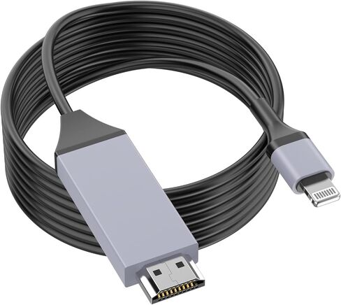 [معتمد من Apple MFi] محول كابل Lightning إلى HDMI لهاتف iPhone، 1080P Lightning إلى HDMI Digital AV سلك HDTV متوافق مع iPhone 14 13 12 11 Pro Max XS XR X 8 إلى شاشة عرض التلفزيون in Saudi Arabia