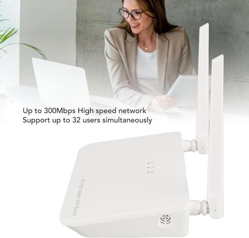 راوتر 4G LTE مع فتحة بطاقة SIM، موجهات نقطة اتصال Wi Fi متنقلة بسرعة 300 ميجا بت في الثانية مع هوائيين، منافذ LAN WAN، تدعم ما يصل إلى 32 مستخدمًا، للمكتب المنزلي (قابس الولايات المتحدة 100‑240 فولت) in Kuwait