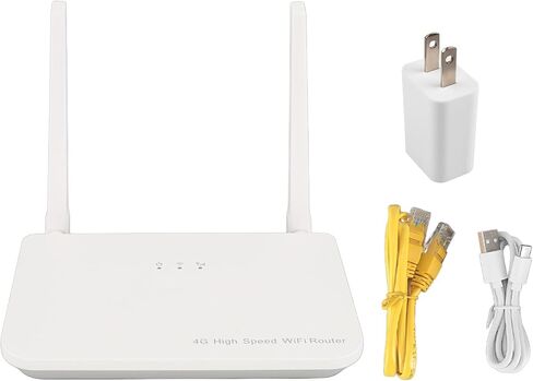 4G LTE Router with SIM Card Slot, 300Mbps Wire Less Mobile Wi Fi Hotspot Routers with 2 Antennas, LAN WAN Ports, Support Up to 32 Users, for Home Office (US Plug 100‑240V) in Saudi Arabia