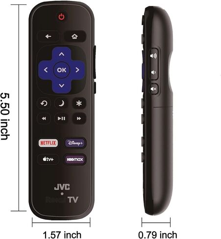جهاز تحكم عن بعد بديل من OEM متوافق مع جميع أجهزة تلفزيون JVC HDR Roku Smart LED [يعمل فقط مع تلفزيون JVC Roku، وليس لـ Roku Stick وRoku Box] (Netflix، Disney Plus، Apple TV+، HBO Max) in Kuwait
