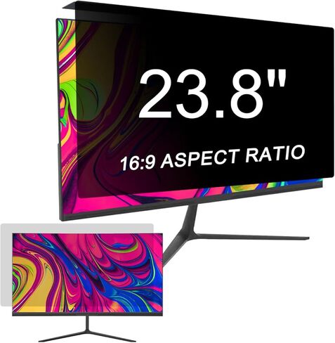 Hanging Privacy Screen for Computer Monitor 23.8 Inch, Block Blue Light Glare Shield, Anti-Spy Removable Hanging Acrylic Privacy Screen Protection Panel (21.37 inch X 12.44 inch) in Saudi Arabia
