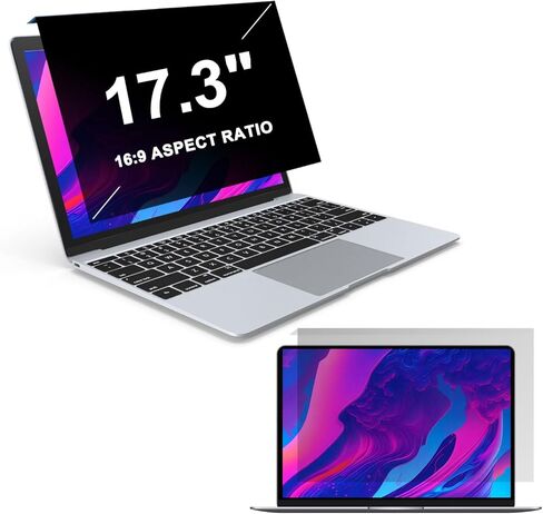 2 Pack Hanging Privacy Screen for Laptop 17.3 Inch, Removable Anti-Peeping Computer Monitor Privacy Shield - Notebook Anti-Blue Light Glare Computer Screen Panel for 16:9 Aspect Ratio in Saudi Arabia
