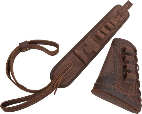Leather Canvas Buttstock Shell Holder with Rifle Shoulder Strap .308 .45-70 .30-30 .22LR 12GA in Saudi Arabia
