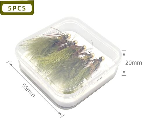 Pack of 10 Bead Head Wooly Bugger Streamer Fly Size #10 Fly Fishing for Grass Carp Trout Flies Fishing Lure in Saudi Arabia