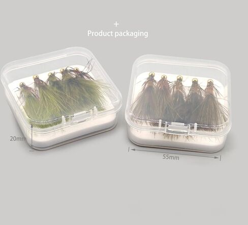 Pack of 10 Bead Head Wooly Bugger Streamer Fly Size #10 Fly Fishing for Grass Carp Trout Flies Fishing Lure in Saudi Arabia