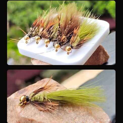 Pack of 10 Bead Head Wooly Bugger Streamer Fly Size #10 Fly Fishing for Grass Carp Trout Flies Fishing Lure in Saudi Arabia