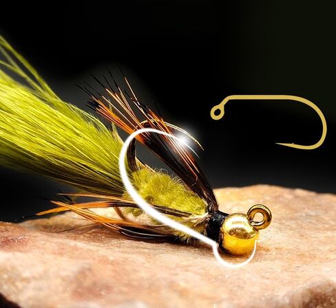 Pack of 10 Bead Head Wooly Bugger Streamer Fly Size #10 Fly Fishing for Grass Carp Trout Flies Fishing Lure in Saudi Arabia