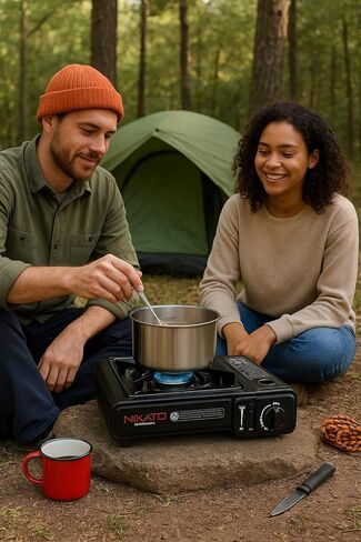 Butane Stove, Automatic Ignition and Carrying Case, Portable Cooktop For Camping, Tailgating, Grilling and Emergency Preparedness in Saudi Arabia