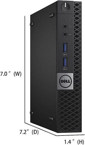 كمبيوتر مكتبي صغير Dell Optiplex 7040، Core i7-6700T، ذاكرة وصول عشوائي 8 جيجابايت، 256 جيجابايت SSD، لوحة مفاتيح، ماوس، USB WiFi+BT، Windows 11 Pro 64 بت متعدد اللغات (متجدد) in Kuwait