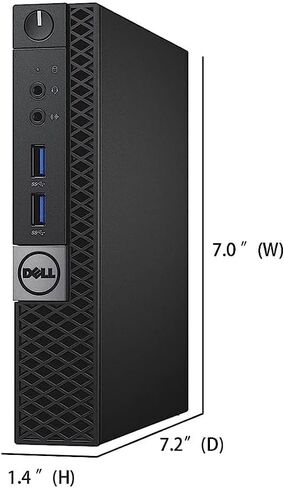 كمبيوتر مكتبي صغير Dell Optiplex 7040، Core i7-6700T، ذاكرة وصول عشوائي 8 جيجابايت، 256 جيجابايت SSD، لوحة مفاتيح، ماوس، USB WiFi+BT، Windows 11 Pro 64 بت متعدد اللغات (متجدد) in Kuwait