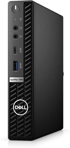كمبيوتر مكتبي Dell OptiPlex 7080 Micro Form Factor، Intel Core i5-10500T، 512GB SSD، 16GB RAM، Windows 11 Mini PC، لوحة مفاتيح وماوس (متجدد) in Kuwait