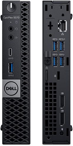 كمبيوتر سطح المكتب Dell OptiPlex 5070 Mini Win11 Pro، 5070 Micro PC Intel Core i5-9500، 512 جيجا SSD، 8 جيجا رام، بلوتوث، واي فاي، لوحة مفاتيح وماوس (متجدد) in Kuwait