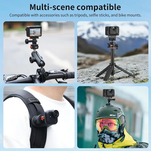 VRIG Magnetic Quick Release Adapter Mount Compatible with Insta360 GO Ultra,Aluminum Alloy Camera Mount Adapter with 1/4" Screw Hole/Foldable Connector Port for Tripods & Selfie Sticks, Vlogging in Saudi Arabia