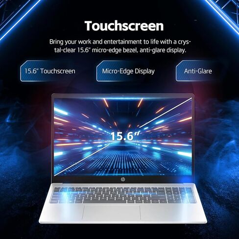 كمبيوتر محمول للأعمال HP Ultrabook مقاس 15.6 بوصة يعمل باللمس بدقة FHD • إصدار 2026 • معالج Intel 10 مراكز i5-1334U • ذاكرة وصول عشوائي (RAM) سعة 16 جيجابايت • محرك أقراص SSD سعة 512 جيجابايت • Windows 11 مع Office 365 للويب • بدون ماوس in Saudi Arabia