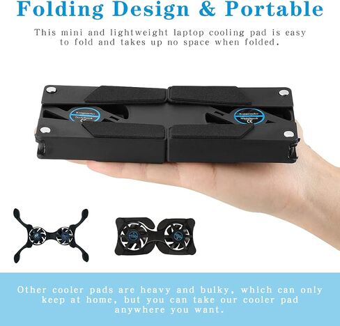 Laptop Cooling Pad Foldable 2 Fans USB Laptop Cooler Cooling Pad Laptop Fan Cooling Fan Portable Notebook Cooler Fan for Computer Notebook Laptop in Saudi Arabia
