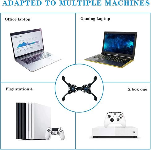 Laptop Cooling Pad Foldable 2 Fans USB Laptop Cooler Cooling Pad Laptop Fan Cooling Fan Portable Notebook Cooler Fan for Computer Notebook Laptop in Saudi Arabia