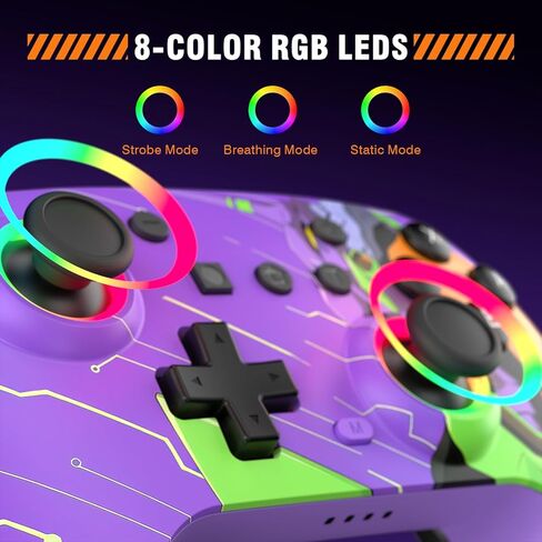 وحدة تحكم التبديل اللاسلكية Deepdawn متوافقة مع Nintendo Switch/Switch 2 /Lite/OLED/Windows Wireless Switch Pro وحدة تحكم قابلة للبرمجة عن بعد مع عصا تحكم عن بعد مع إضاءة LED تربو RGB in Saudi Arabia