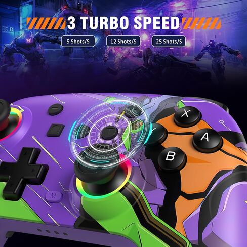 وحدة تحكم التبديل اللاسلكية Deepdawn متوافقة مع Nintendo Switch/Switch 2 /Lite/OLED/Windows Wireless Switch Pro وحدة تحكم قابلة للبرمجة عن بعد مع عصا تحكم عن بعد مع إضاءة LED تربو RGB in Saudi Arabia