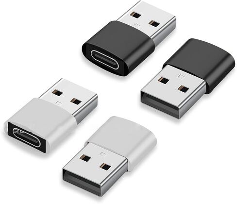 Haofy 4 قطع USB C أنثى إلى USB A ذكر محول نوع C أنثى إلى محول محول سبائك الألومنيوم المحمولة للهاتف اللوحي محور شاحن الكمبيوتر المحمول in Saudi Arabia