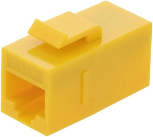 NavePoint CAT6 UTP Inline Keystone Coupler, RJ45 Female to RJ45 Female, Snap-in, 25 Pack, Yellow in Saudi Arabia