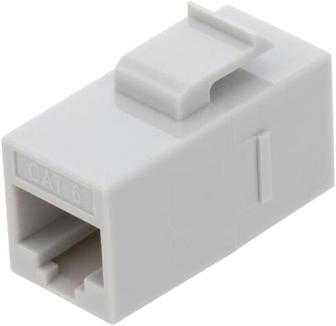 NavePoint CAT6 UTP Inline Keystone Coupler, RJ45 Female to RJ45 Female, Snap-in, 15 Pack, Gray in Saudi Arabia