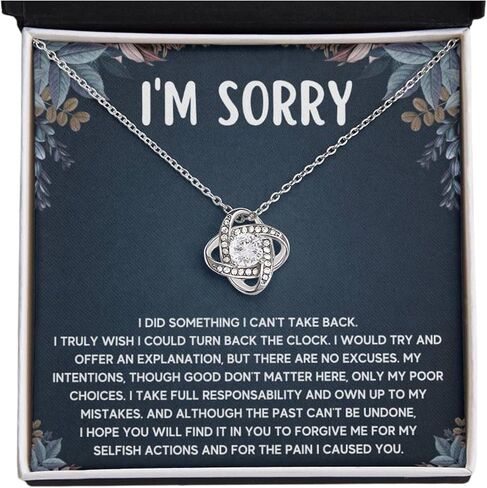 FG Family Gift Mall Im Sorry Gifts For Her, Apology Gifts For Her, I Love You I'm Sorry Gift, Giant Sorry Forgiveness Necklace with Message Card and Gift Box in Saudi Arabia