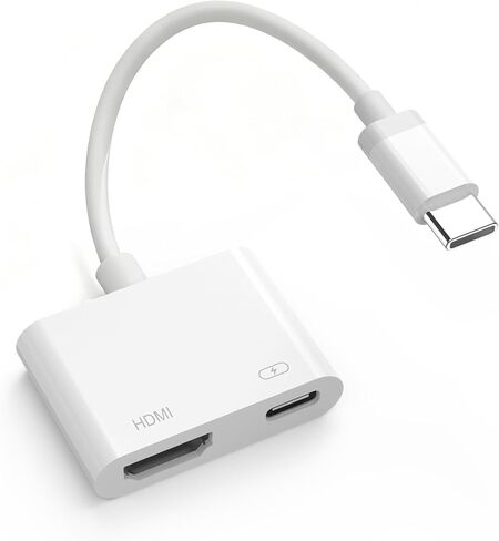 USB C to HDMI Adapter for iPhone 17 16 15 to TV, 4K@60Hz Type-C to HDMI Adapter with 100W Fast Charging Port for iPhone 17/17 Pro/17 Pro Max/Air/16 15 Pro Max to HDTV Projector Monitor in Saudi Arabia