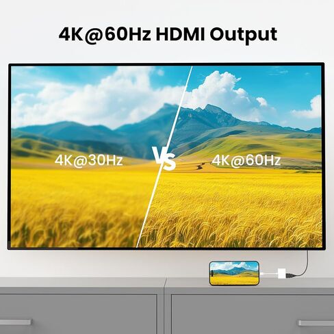 USB C to HDMI Adapter for iPhone 17 16 15 to TV, 4K@60Hz Type-C to HDMI Adapter with 100W Fast Charging Port for iPhone 17/17 Pro/17 Pro Max/Air/16 15 Pro Max to HDTV Projector Monitor in Saudi Arabia