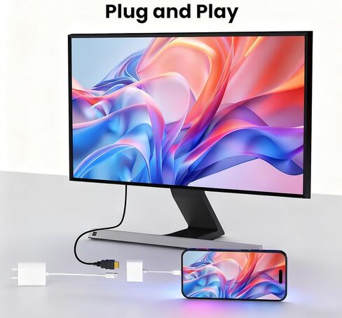USB C to HDMI Adapter for iPhone 17 16 15 to TV, 4K@60Hz Type-C to HDMI Adapter with 100W Fast Charging Port for iPhone 17/17 Pro/17 Pro Max/Air/16 15 Pro Max to HDTV Projector Monitor in Saudi Arabia
