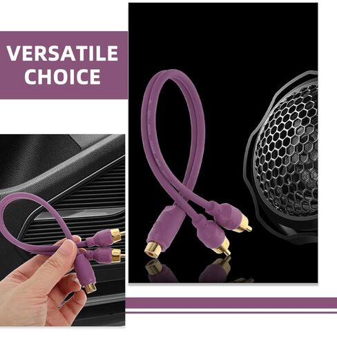 NUOBESTY 2pcs Car Audio Splitter Cable RCA Y Adapter for Amplifier and Subwoofer Vehicle Audio Speaker Wire Converter Cable System Installation in Saudi Arabia