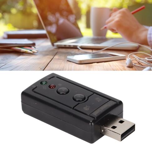 7.1 قناة كارت الصوت USB 2.0 إخراج الصوت الرقمي النقي منافذ الميكروفون ترقية الصوت الخارجي محول الصوت استخدام الكمبيوتر in Kuwait