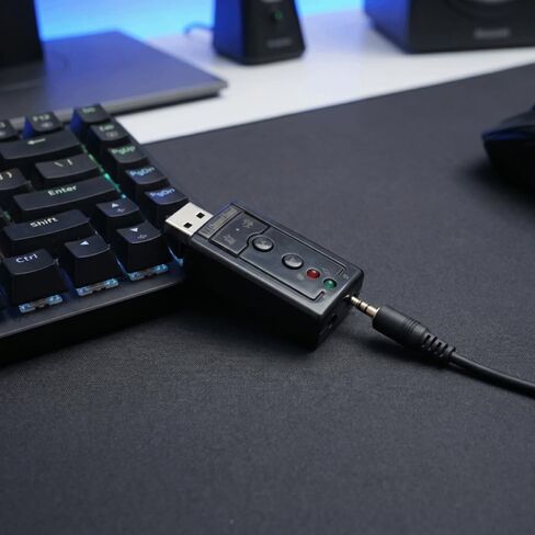 7.1 قناة كارت الصوت USB 2.0 إخراج الصوت الرقمي النقي منافذ الميكروفون ترقية الصوت الخارجي محول الصوت استخدام الكمبيوتر in Kuwait