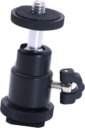 Metal Ball Head Hot Shoe Mount Adapter with 360 Degree Rotation for Standard 1/4 Inch DSLR Cameras LED Photography Light in Saudi Arabia