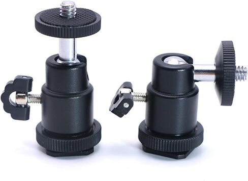 Metal Ball Head Hot Shoe Mount Adapter with 360 Degree Rotation for Standard 1/4 Inch DSLR Cameras LED Photography Light in Saudi Arabia